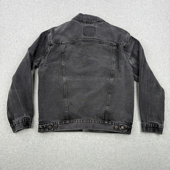 Vintage Levis Jacket Mens Large Black Faded Trucker Denim Type 3 Jean 70507 - Picture 9 of 16